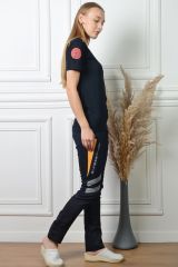 Yeni 112 Lacivert Penye Koton V Yaka T-Shirt