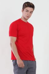 Bisiklet Yaka Kırmızı Tshirt