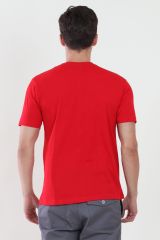 Bisiklet Yaka Kırmızı Tshirt