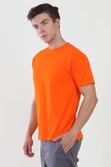 Bisiklet Yaka Turuncu Tshirt