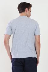 Bisiklet Yaka Gri Melanj Tshirt
