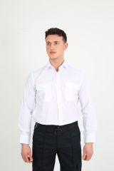 Erkek Kravat Yaka Beyaz Güvenlik Gömlek