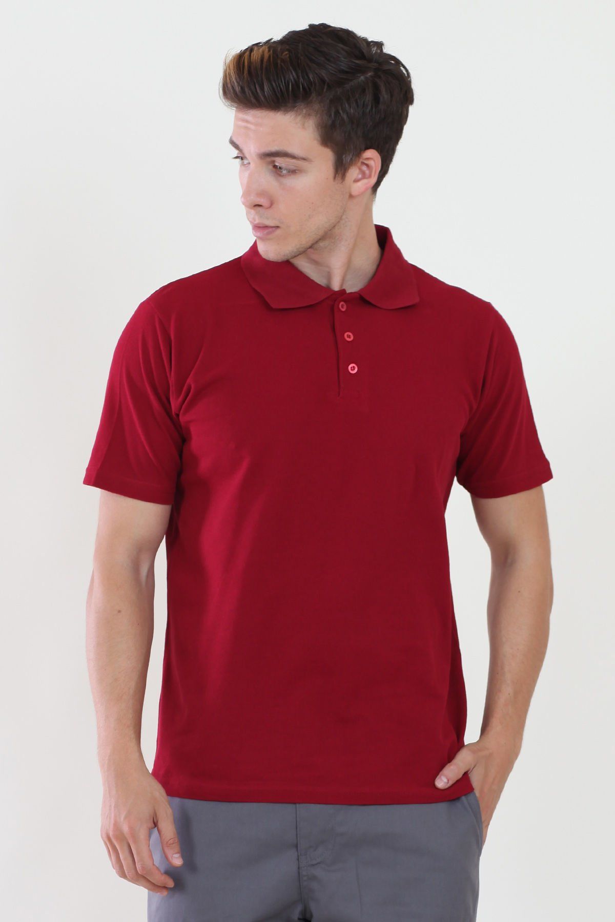 Polo Yaka Bordo Tshirt