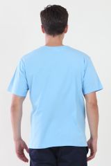 V Yaka Açık Mavi Tshirt