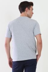 V Yaka Gri Melanj Tshirt