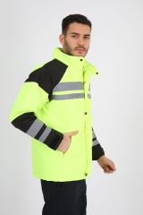 Reflektif Şeritli Motorcu Mont