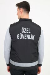 Yeni Tip Güvenlik Erkek Siyah Yelek (Armalı, Baskılı)